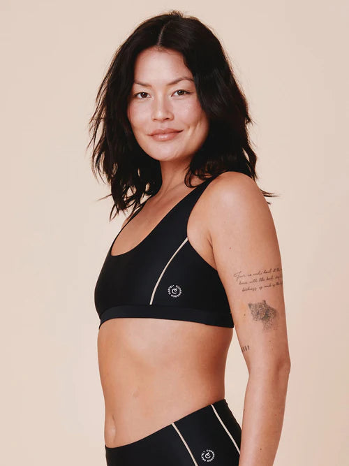Agung Colorblock Sporty Bikini Top Nero