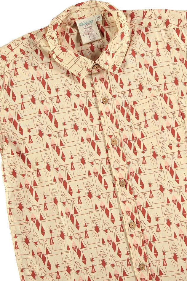 Kid's Poplin Shirt Geometric Print