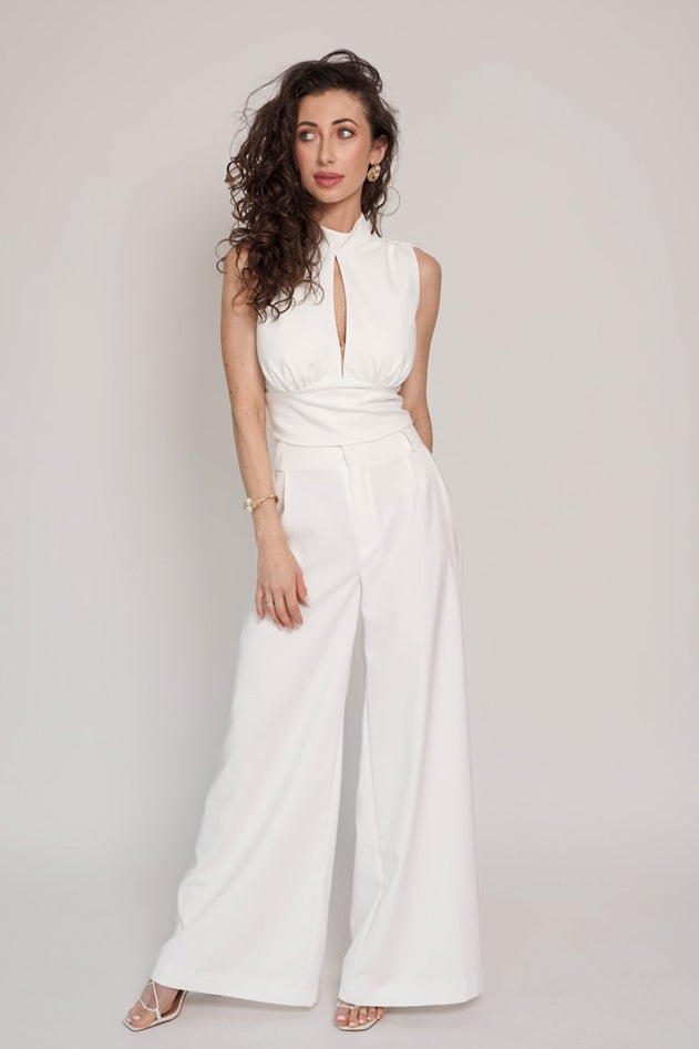 Coco Wide Leg Trousers White