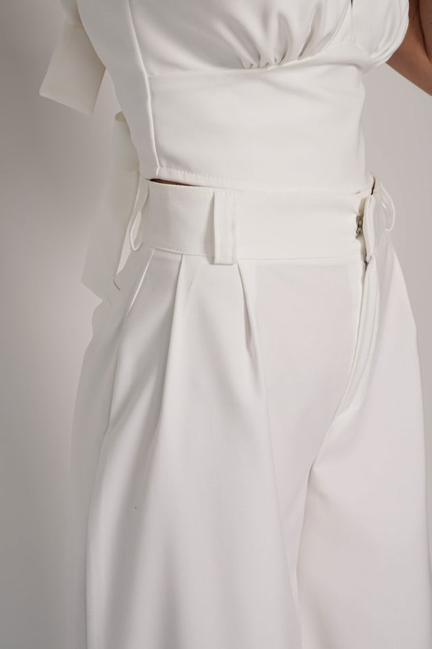 Coco Wide Leg Trousers White