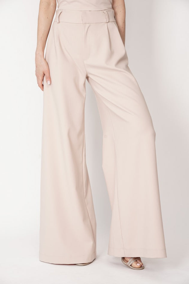 Coco Wide Leg Trousers Beige