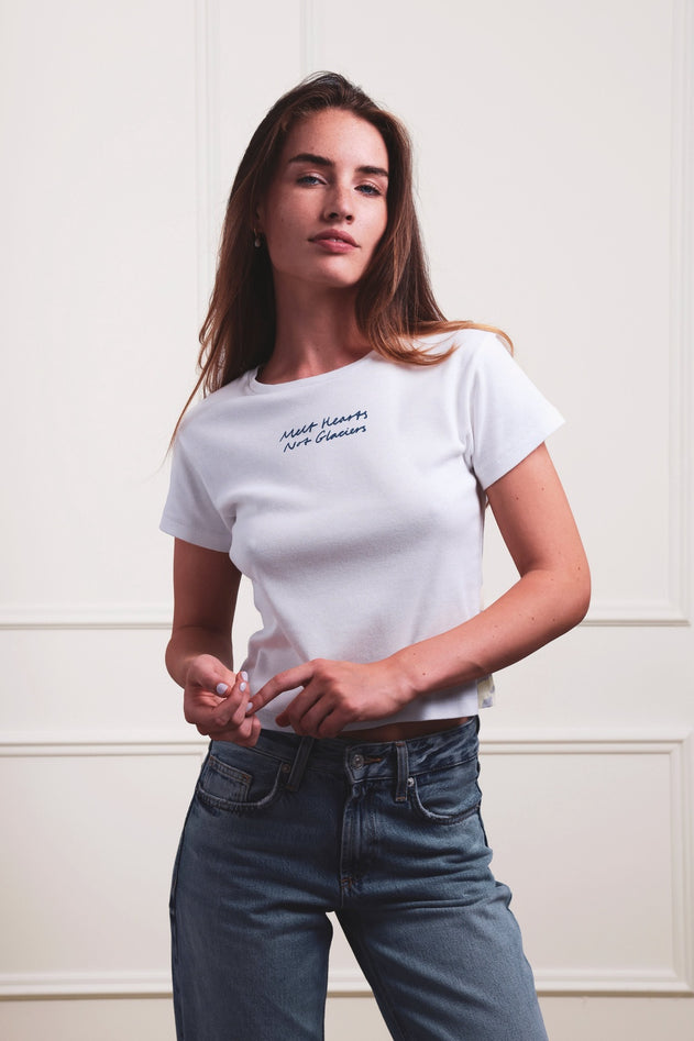 Pasadena Melt Hearts Baby Tee White