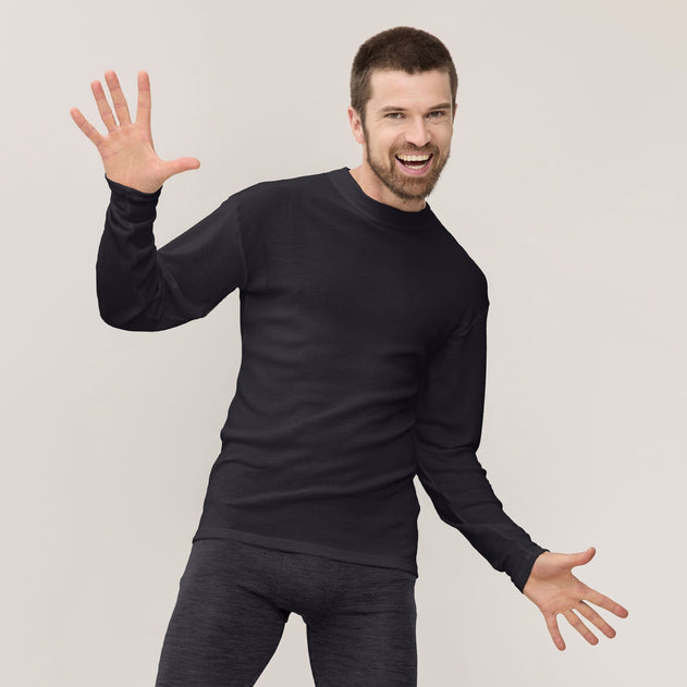 Men's Timmi Long Sleeve Merino Silk Shirt Black