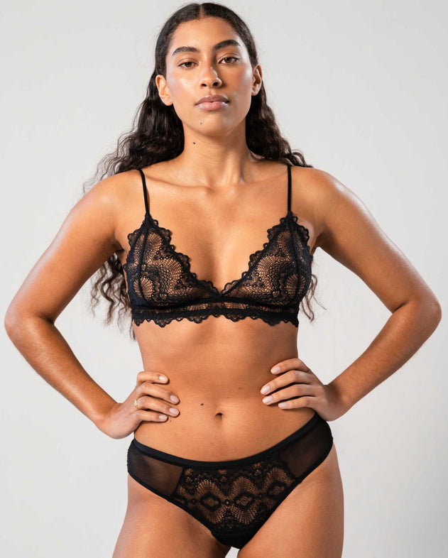 Light Flow Lace Period Underpants 3-Pack Black