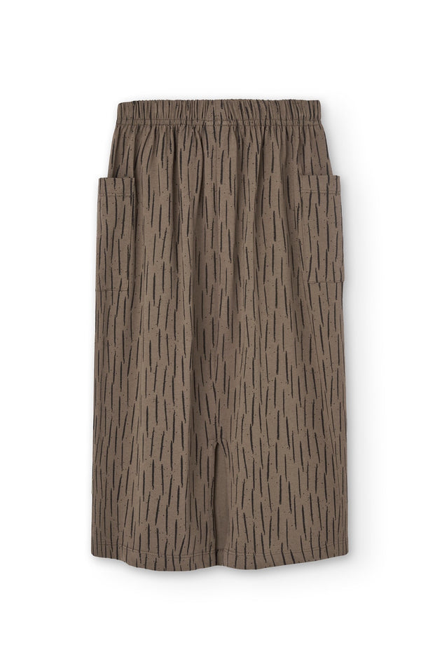 Kid's Hadiya Organic Cotton Midi Skirt Bark Brown