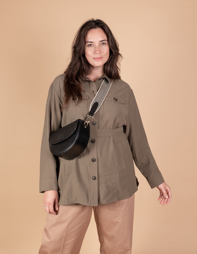 Ava Black Classic Leather Bag