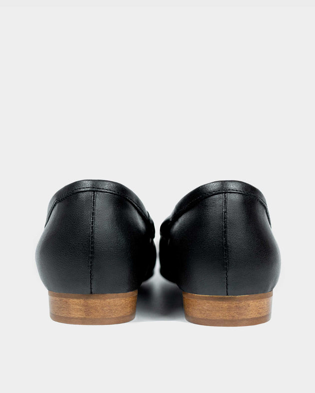 Audrey Grape Leather Ballerinas Black