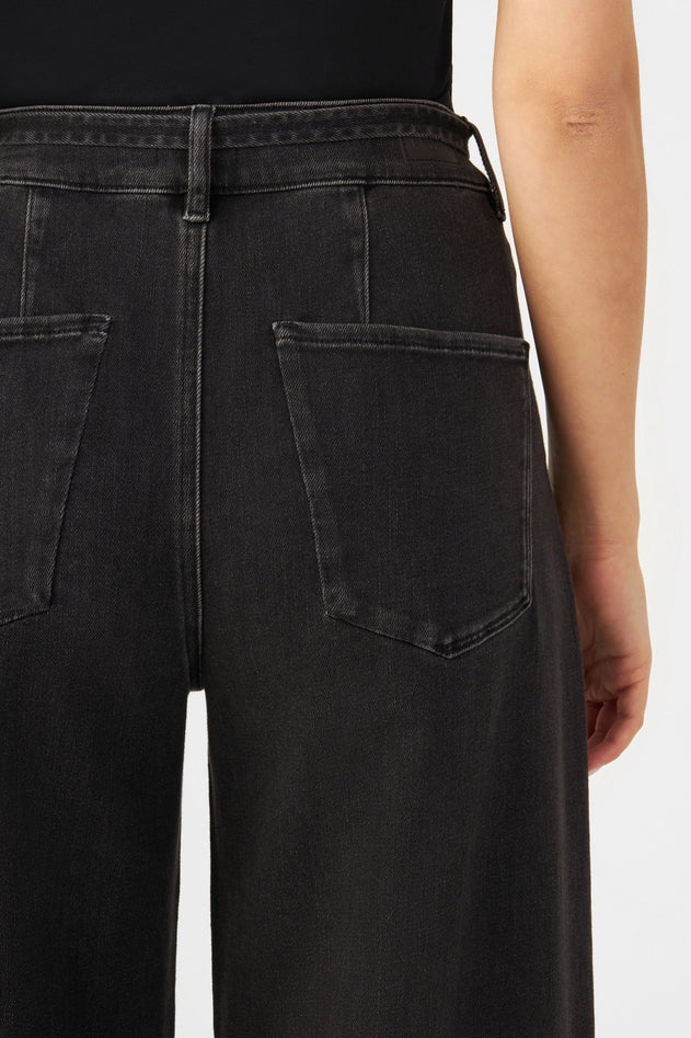 Blink Wide Cropped Jeans Black Denim