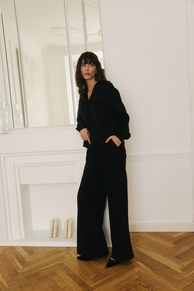 Rita Silk Shirt Black