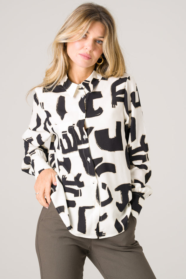 Kauri Shirt Ecru Print