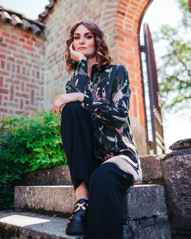 Chloe Button - up Shirt Mockingbird - IVALO.COM