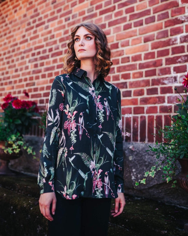 Chloe Button - up Shirt Mockingbird - IVALO.COM