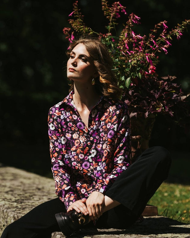 Chloe Button - up Shirt Violettes - IVALO.COM