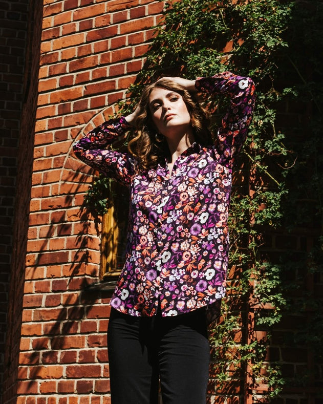 Chloe Button - up Shirt Violettes - IVALO.COM