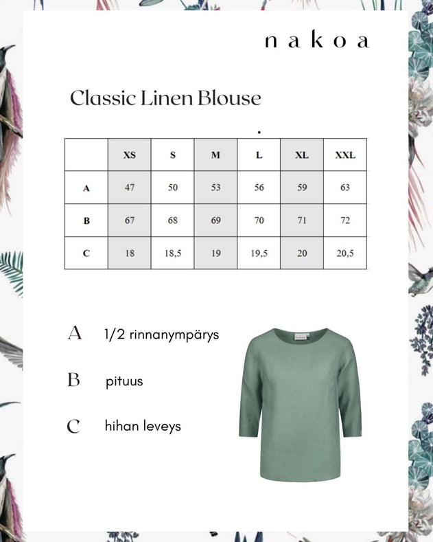 Classic Linen Blouse Desert Sage Green - IVALO.COM