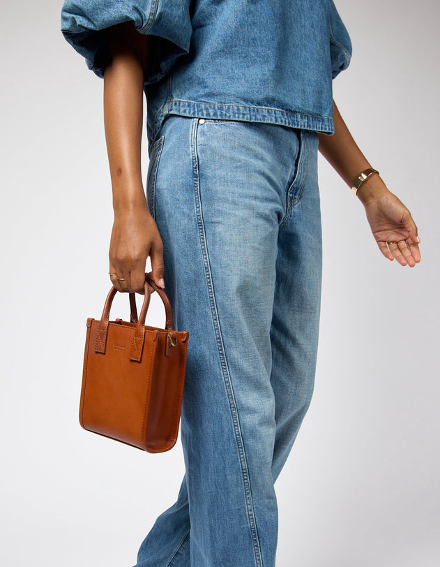 Jackie Classic Leather Mini Bag Cognac