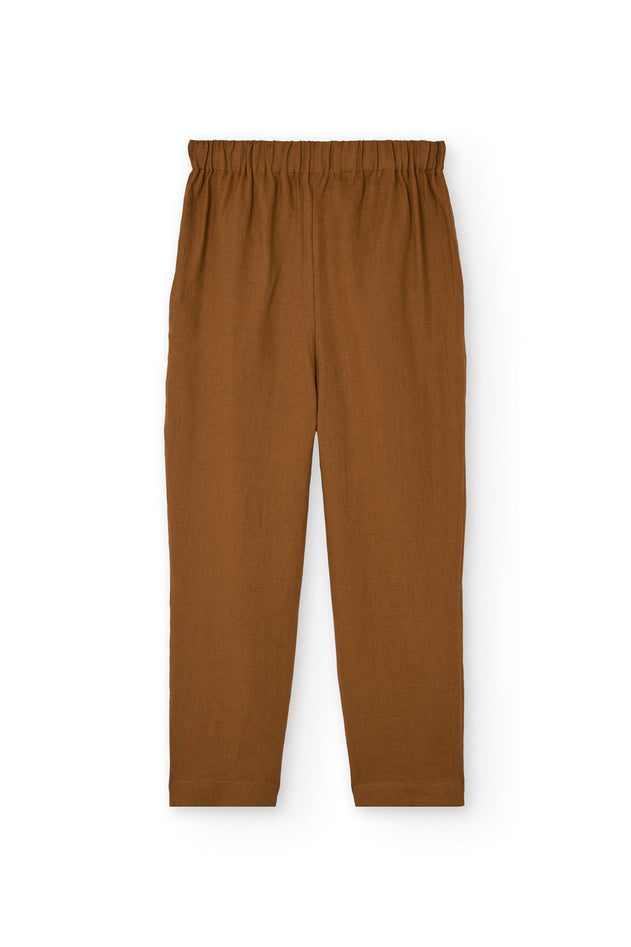 Bijoux Terracotta Linen Pleated Trousers