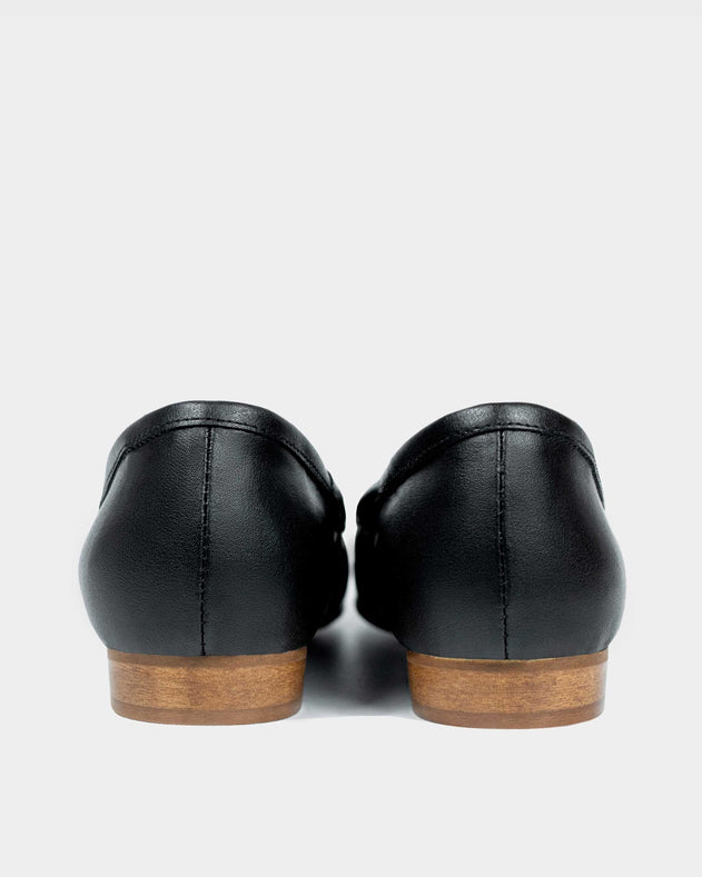 Audrey Grape Leather Ballerinas Black