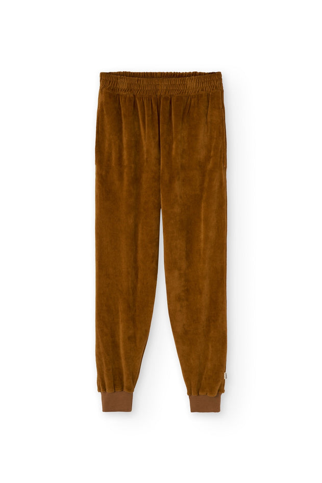 Organic Velvet Jogger in Terracotta