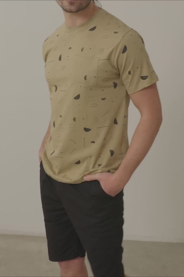 Men's George T-Shirt Sidereal Rain Beige