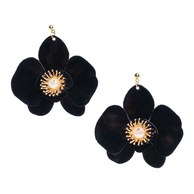 Butterfly Orchid Stud Earrings Red