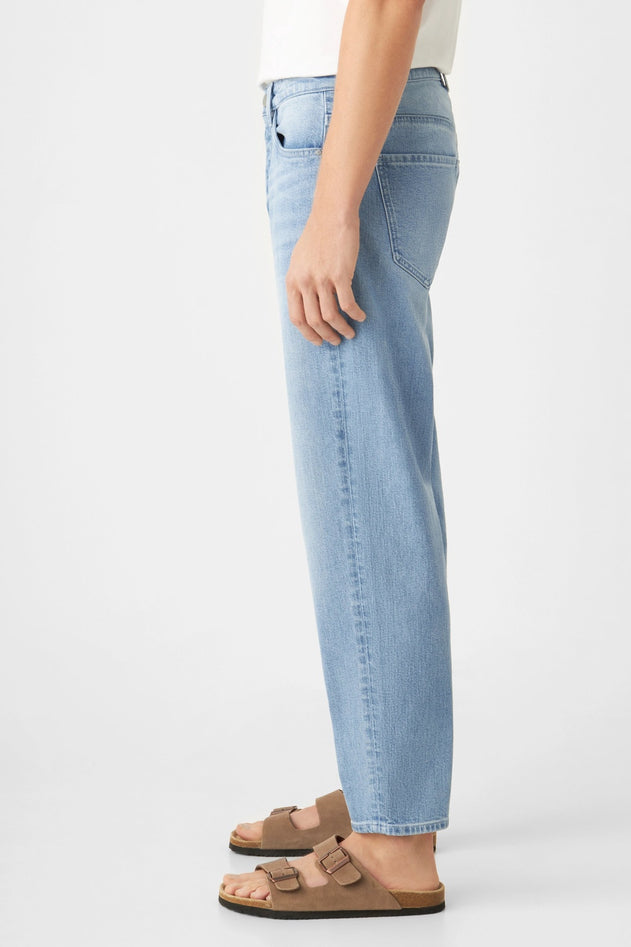 Rise Relaxed Tapered Basic Jeans Bright Blue