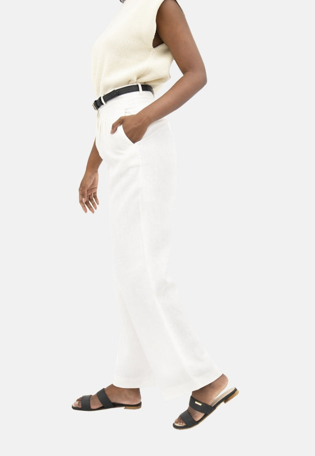 French Riviera Nce - Wide Leg Pants - White -Xs