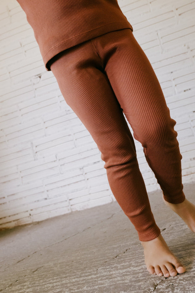 Kids' Galatea Ribbed Leggings Mars Red