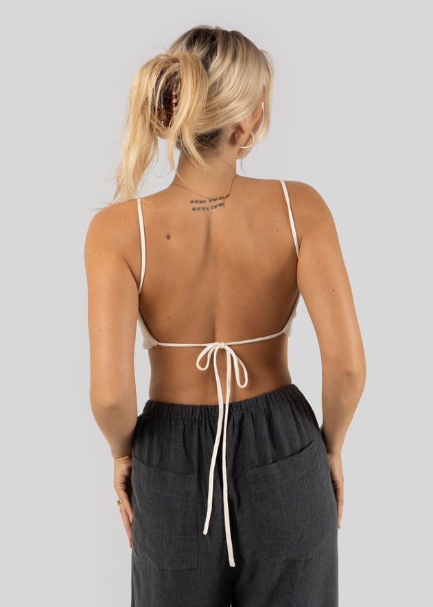Aruba Backless Top Cream White