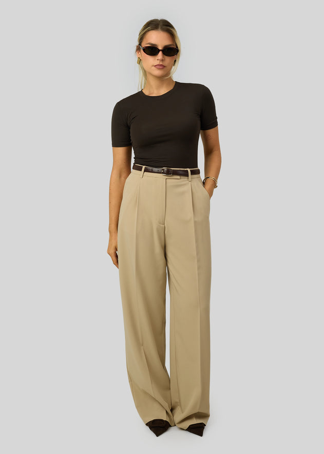Jagger Getailleerde Broek Beige