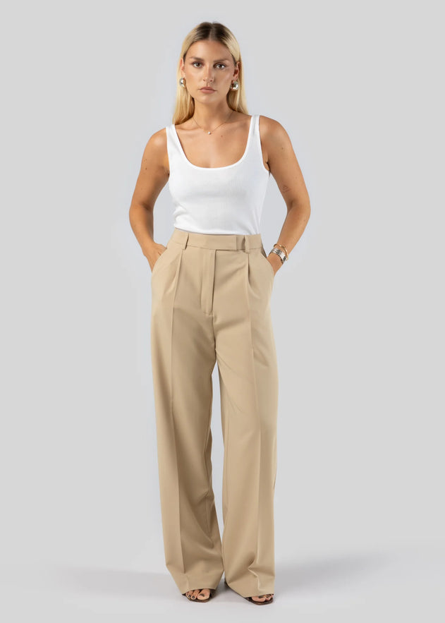 Jagger Getailleerde Broek Beige