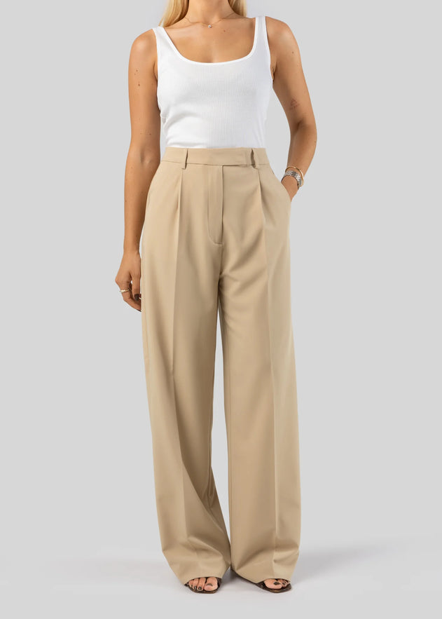 Jagger Getailleerde Broek Beige