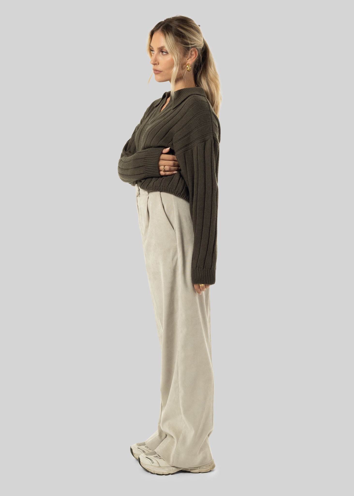 Henry Wool Cashmere Sweater Olive Green