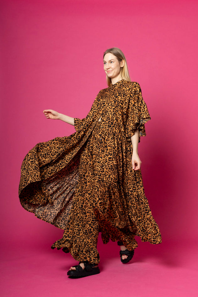 Long Flirty Dress Leopard
