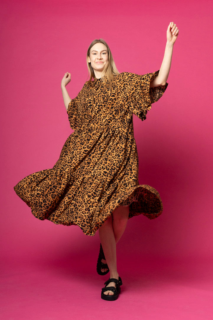 Long Flirty Dress Leopard