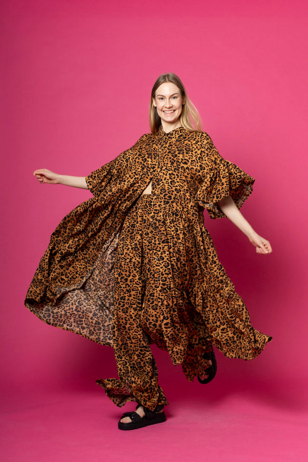 Long Flirty Dress Leopard