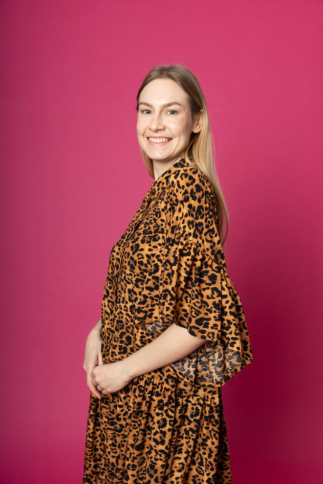 Long Flirty Dress Leopard