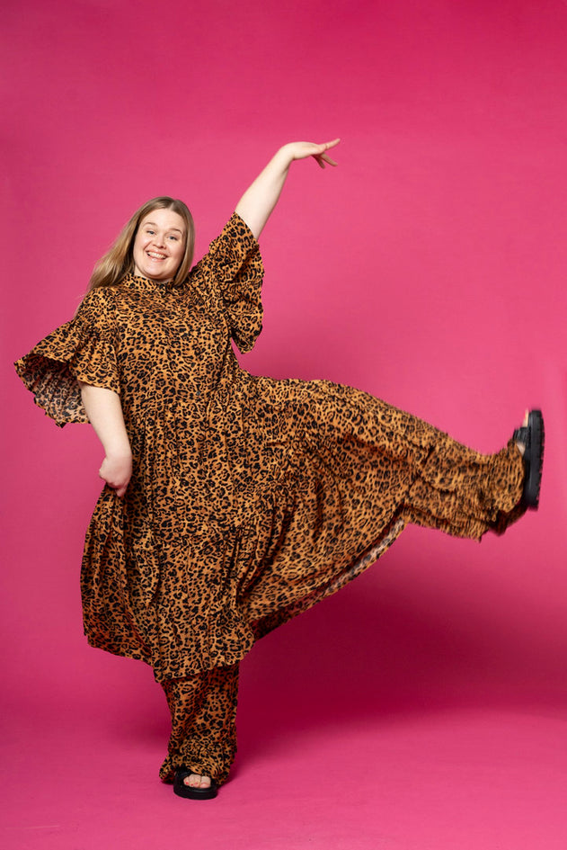Long Flirty Dress Leopard