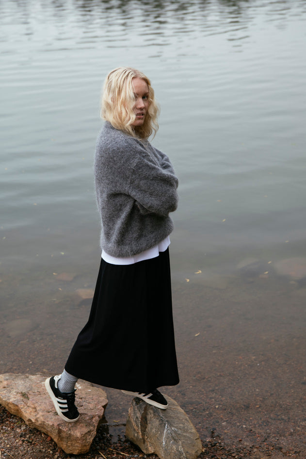 Soft Midi Skirt Black
