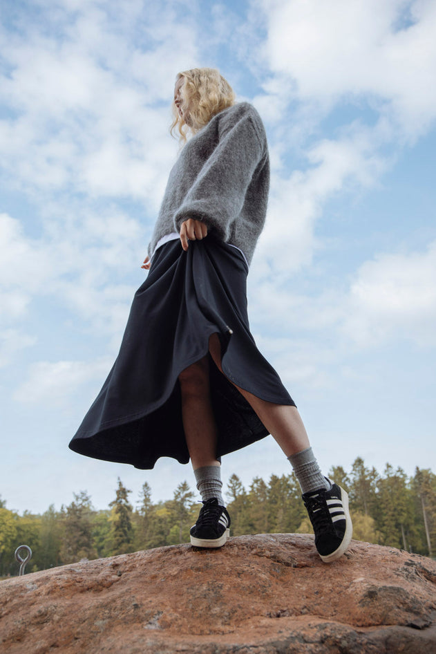 Soft Midi Skirt Black