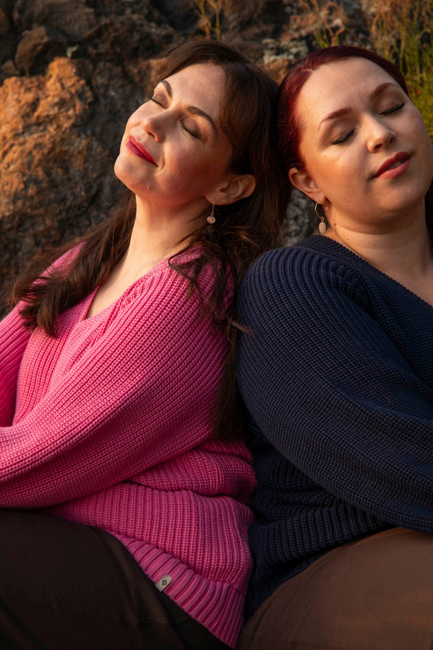 V-neck Jumper Pink