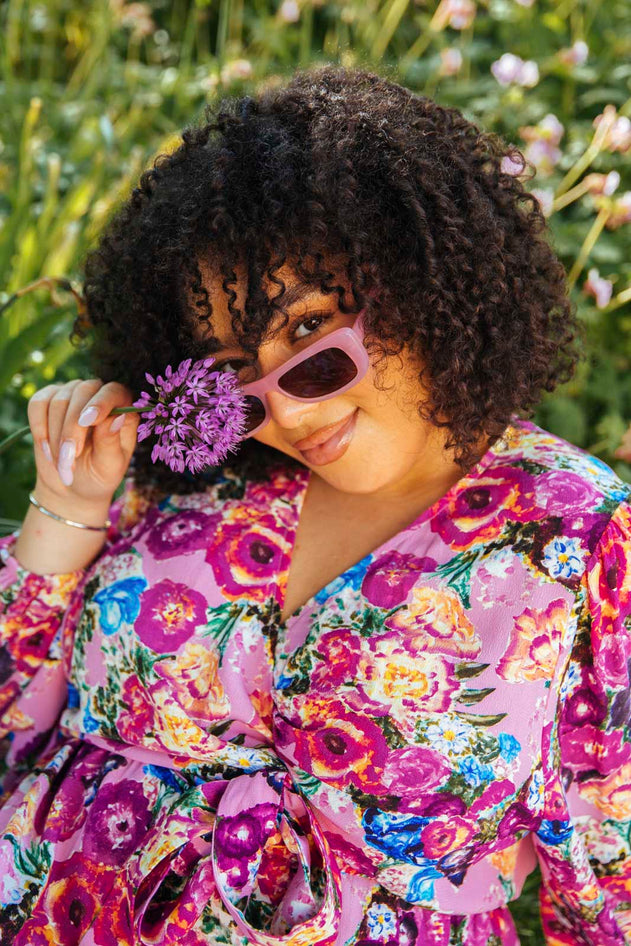 Wrap Midi Dressv Pink Marigold