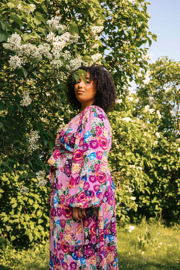 Wrap Midi Dressv Pink Marigold