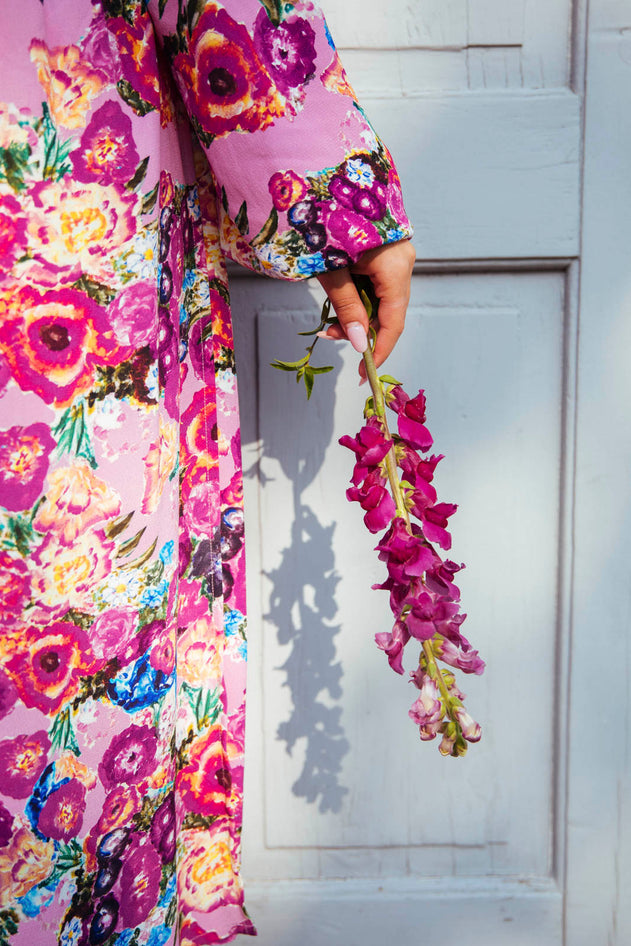 Wrap Midi Dressv Pink Marigold