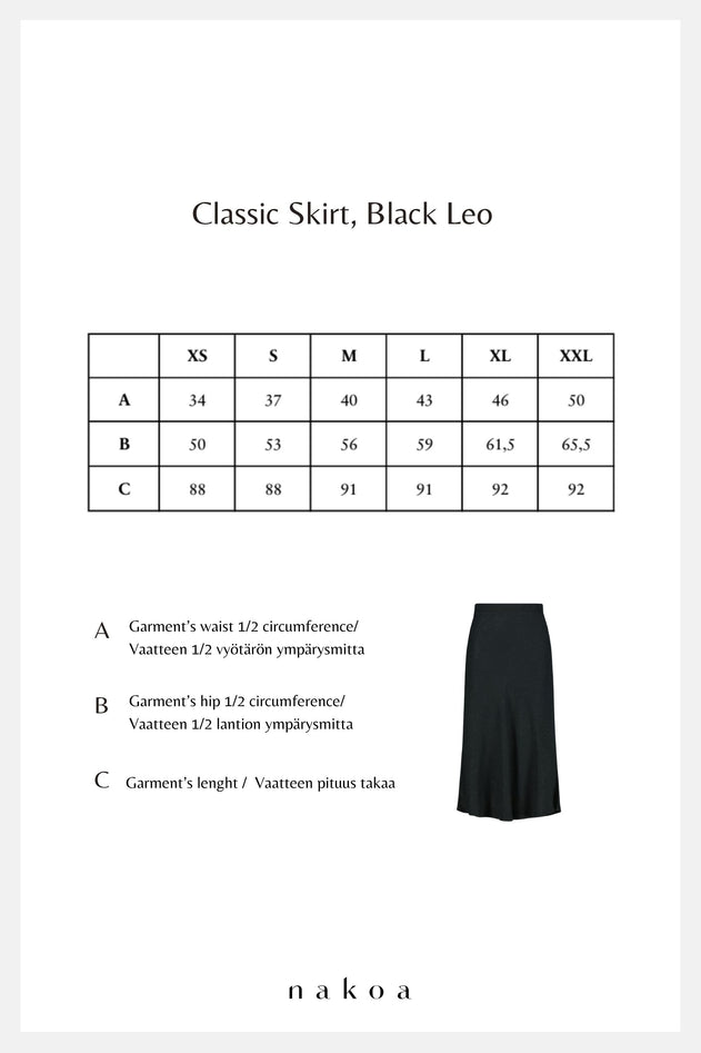 Classic Midi Skirt Black Leo