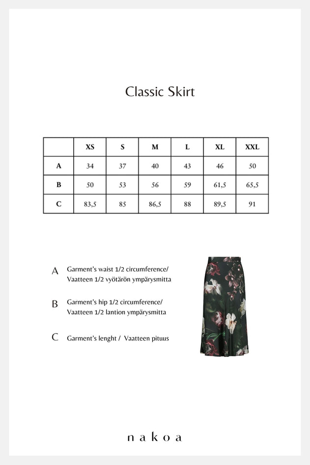 Classic Midi Skirt Noir Black