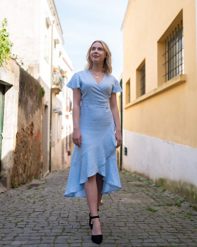 Annika Dress Sky Blue - IVALO.COM
