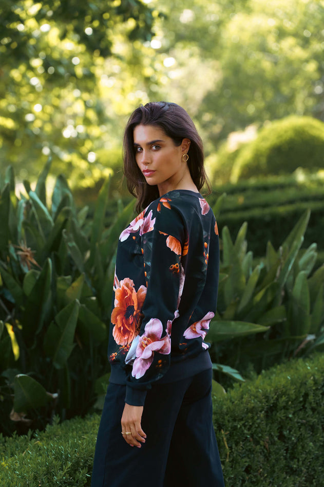 Casual Chic Print Shirt Copper Flower