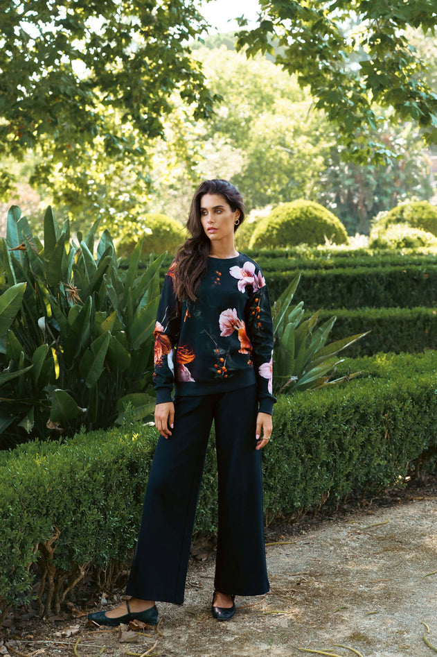 Casual Chic Print Shirt Copper Flower