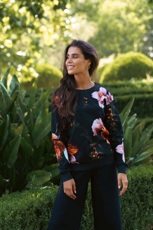 Casual Chic Print Shirt Copper Flower